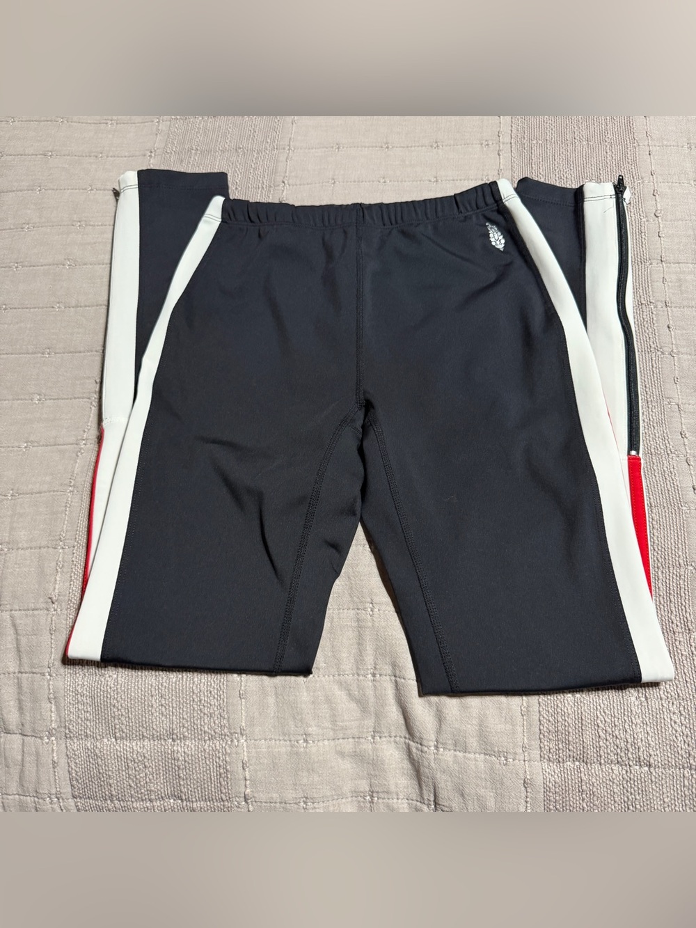 Free People FP Movement Women's Black Track Pants Side Stripe Ankle Zip XS